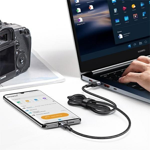 Usams Usb-A Naar Usb-C 3A Kabel Voor Telefoons En Tablets 1,2M Aluminium Behuizing