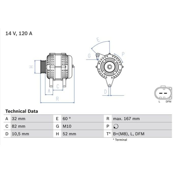 Driefasige generator BOSCH 0 986 043 690