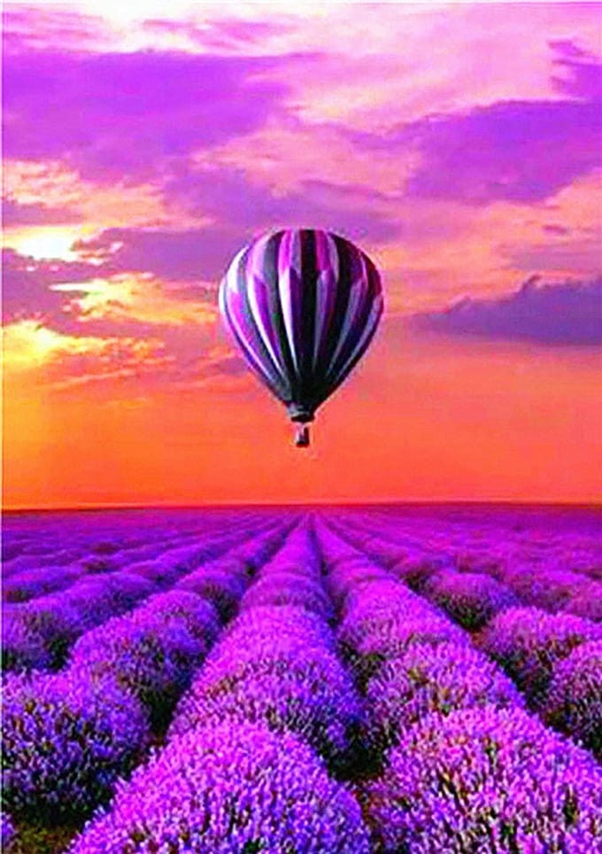 Diamond Painting - Natura - Balon - Wrzosowiskiem - 30x40 cm