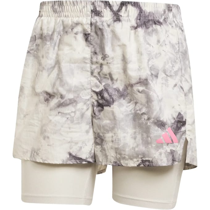 adidas Performance Own The Run Spray Dye 2-In-1 Short - Dames - Grijs