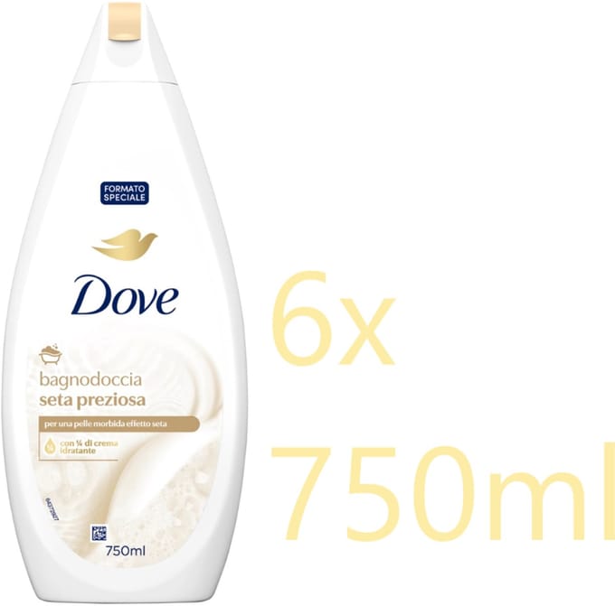 Dove douchegel - Silk - 6 x 750ml - Voordeelverpakking