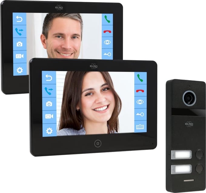 ELRO PRO PV40 1080P Full HD Video Deur Intercom Systeem - 7" full HD scherm - Voicemail functie - 2 Bewoners