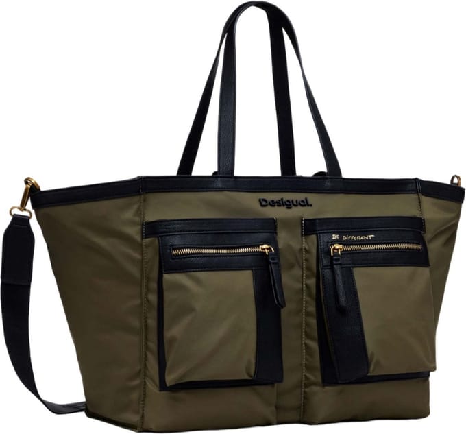 Desigual Shopper Schoudertas Hopper Cahuil Shopping Bag Kaki