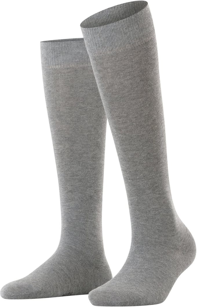 Esprit Basic Pure met comfort tailleband katoen kniekousen dames grijs - maat 35-38
