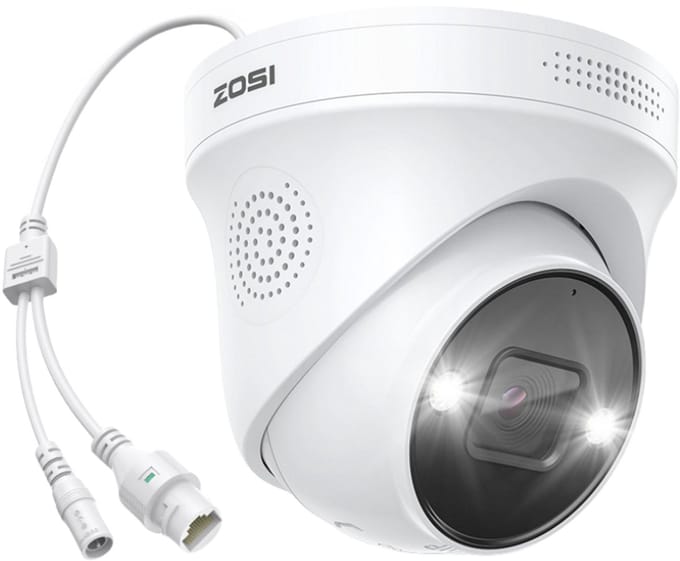 POE 5MP IP-webcam, 2-weg audio, nachtzicht, geluid- en lichtalarm, IP66