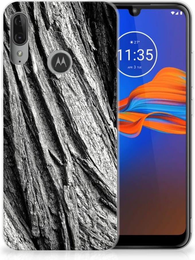 Bumper Hoesje Motorola Moto E6 Plus Boomschors Grijs