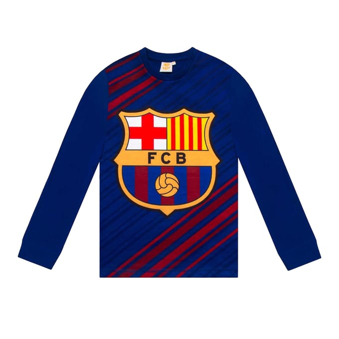 FC Barcelona Jongens Lange Pyjama Set 5-6 Years blauw