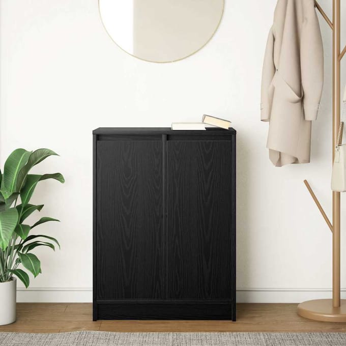 vidaXL - Dressoir - 57x34x76 - cm - spaanplaat - zwart - eikenkleurig