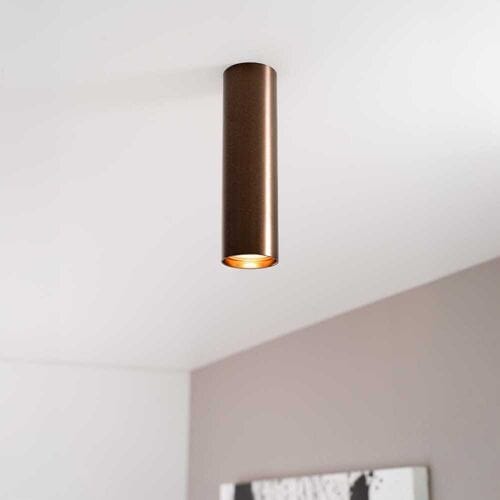 Canopus bronzo m by LUSENZ - Cilindervormige opbouwspot in met geborsteld bronzen coating