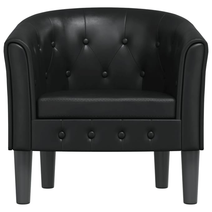 Vidaxl Clubfauteuil, Zwart, Bekleed met Kunstleer