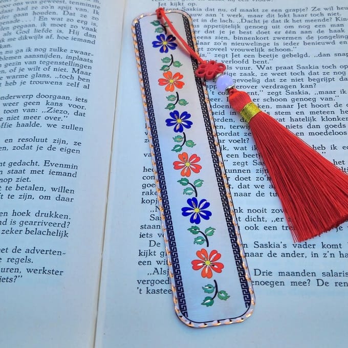 Handgemaakte Koperen Bladwijzer – Vintage Bloem & Kwast – VİWADO