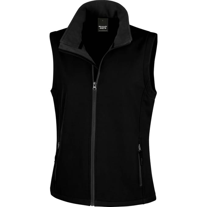 Result Women´s Printable Soft Shell Bodywarmer RT232F - Black/Black - M