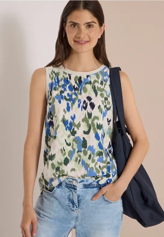 Blouse met ronde hals en print