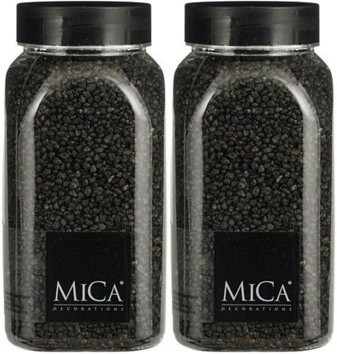 Mica Decorations decoratie stenen/granulaat - 2x - 650ml - antraciet - hobby steentjes