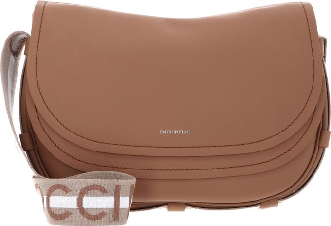 COCCINELLE Leren Schoudertas Raquel Shoulder Bag Skin / Gazpacho Lichtbruin