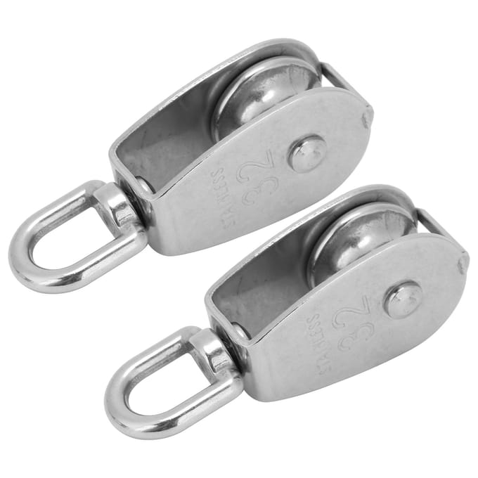 2 stuks Kabel Enkele Katrol Blok RVS Hangende Draad Slepen Hijsen Touw Wiel