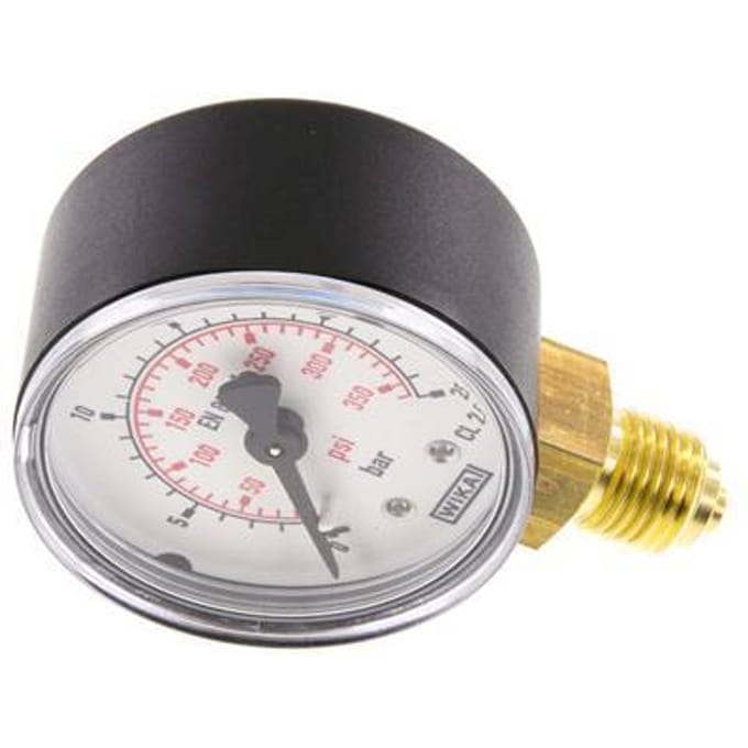 0..25 Bar Manometer Onderaansluiting Kunststof/Messing 50 mm Klasse 2.5