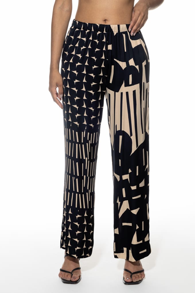 Lange broek Serie Evening Geometric Zwart