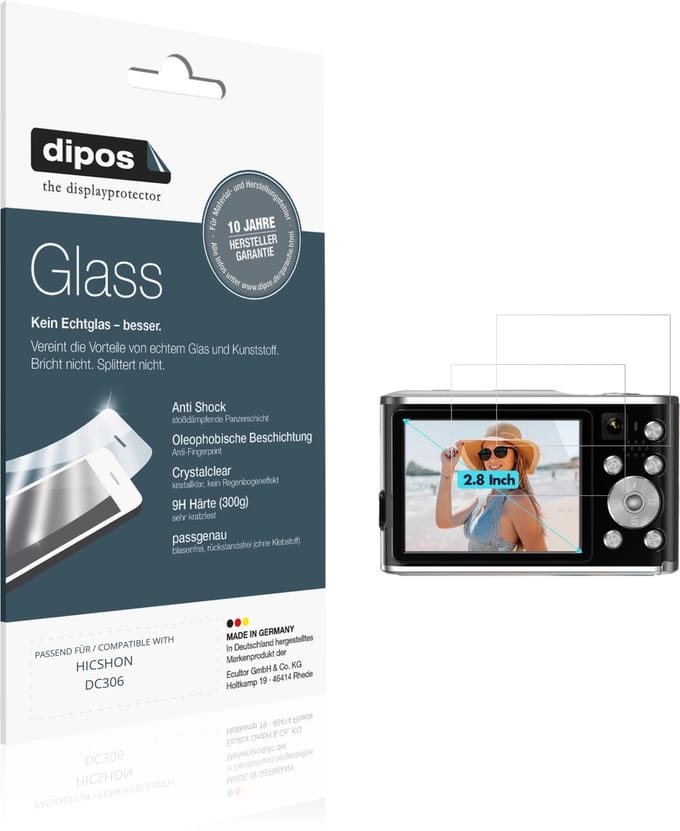 dipos – 2x Pantserfolie geschikt voor HICSHON DC306 | 9H Screenprotector