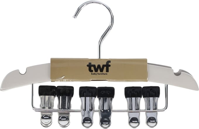 TWF Kledinghanger Met Clips - 3 Stuks - Hout Clay