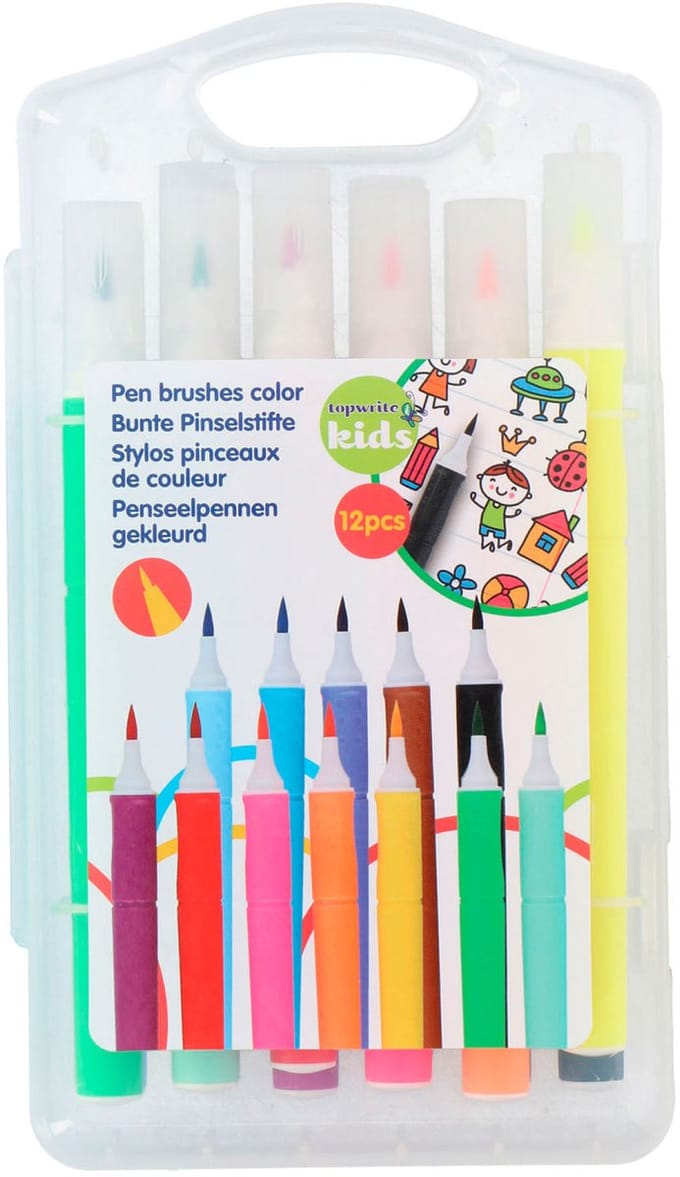 Penseelpen Gekleurd, 12st.