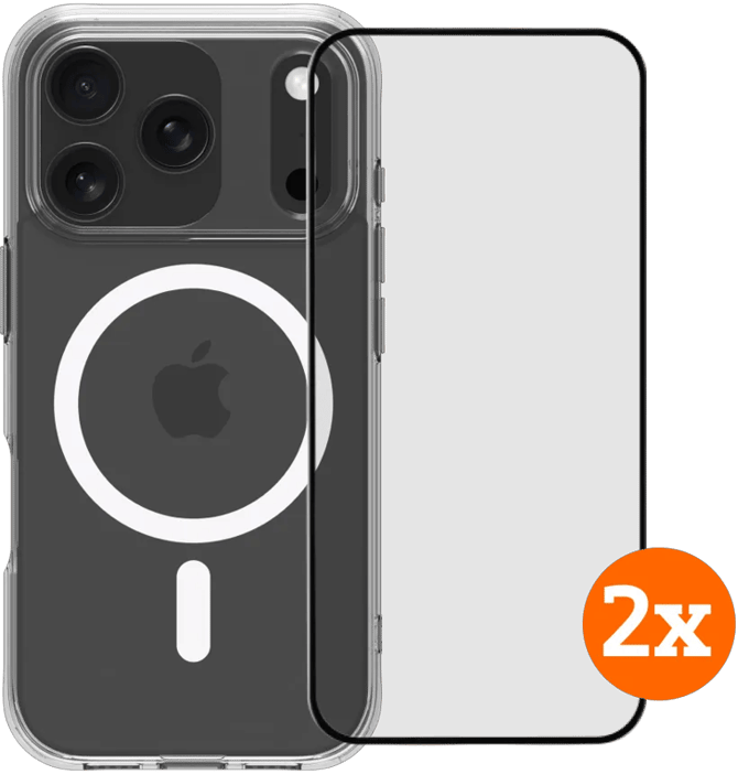 BlueBuilt Protective Back Cover met MagSafe iPhone 17 Pro + Screenprotector Duo Pack