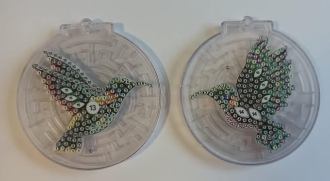 diamond painting - kerstboomversiering - sleutelhanger - doolhof/labyrinth maze game ( 2 stuks ) 313
