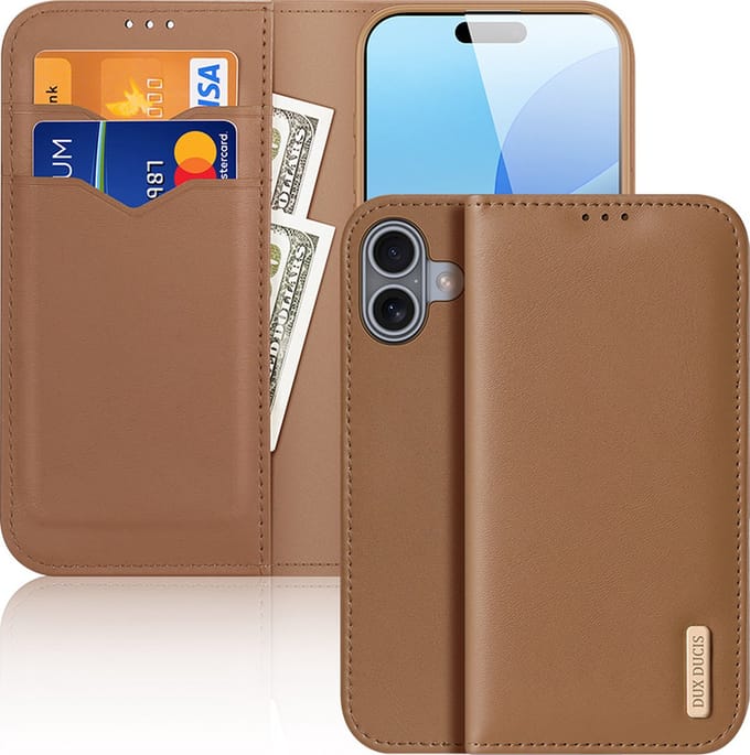 Dux Ducis - Telefoonhoesje geschikt voor Apple iPhone 16 Plus - Hivo Series Case - Bruin