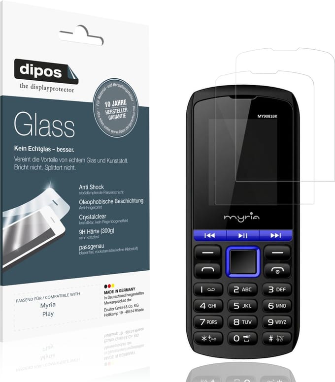 dipos – 2x Pantserfolie geschikt voor Myria Play | 9H Screenprotector