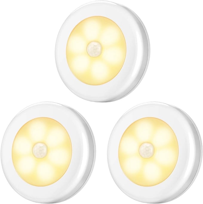 LED bewegingssensorlamp - magnetisch nachtlampje voor binnen - verwisselbare magneet - 3 pack