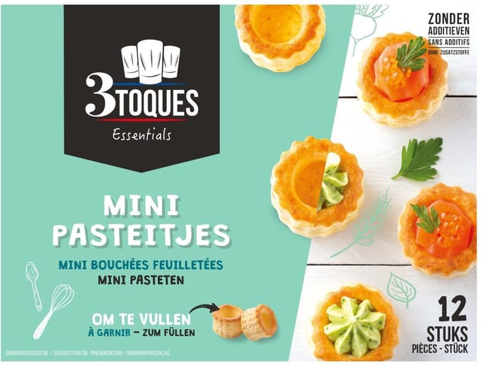 3Toques Mini pastei rond 3.5cm 12 stuks
