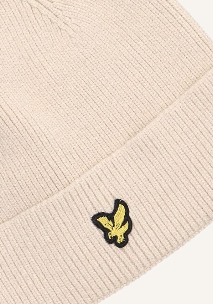 Lyle & Scott Beanie Mutsen Jongens - Creme - Maat ONESIZE