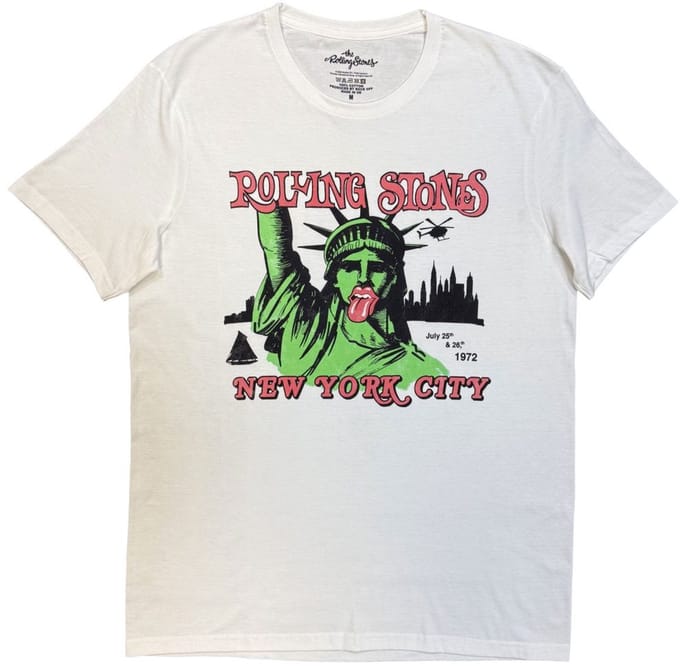 The Rolling Stones - New York City 1972 Heren Tshirt - M - Wit
