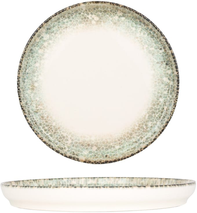 Kütahya Porselen Dessertbord - Rust Green - Porselein - 19 cm - set van 6