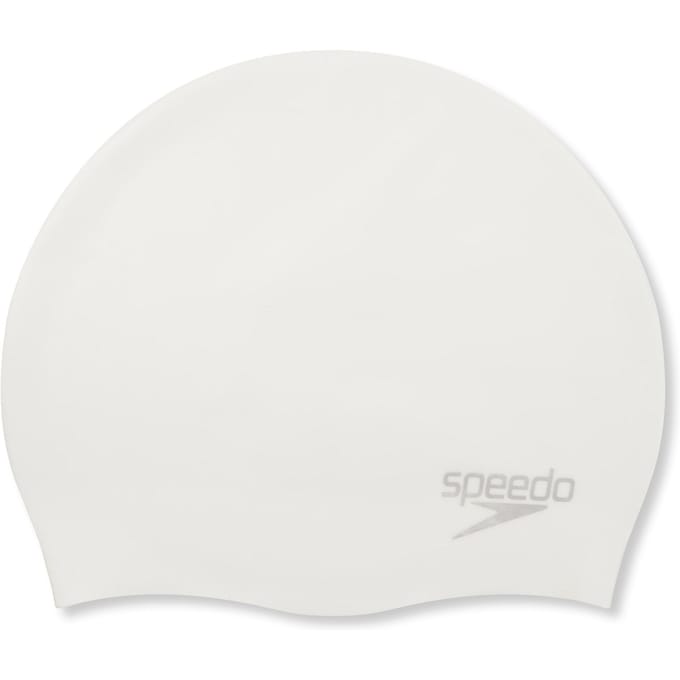 Speedo Plain Moulded Silicone Cap Badmuts - Wit/Zilver