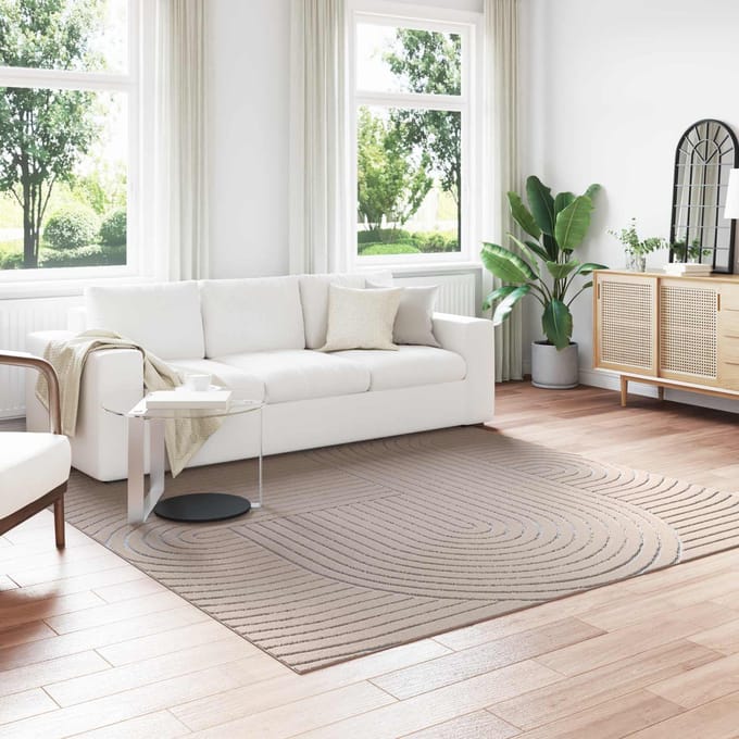 vidaXL - Binnen- - en - buitenkleed - PALMERAS - Beige - 240 - x - 240 - cm - Polyester