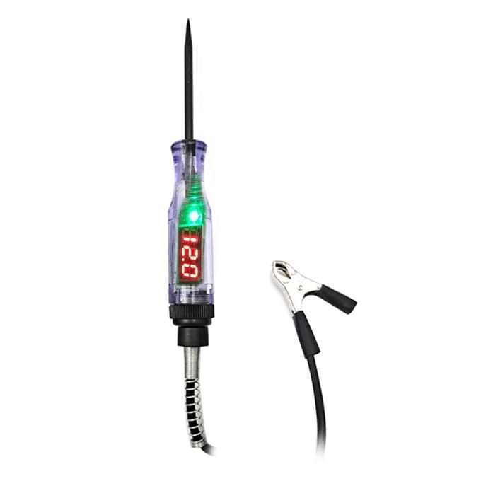 6 V 12 V 24 V Draagbare Auto Automobiel Elektrisch Digitaal Display Circuit Tester Auto Vrachtwagen Circuit 2.8m spring wire gray