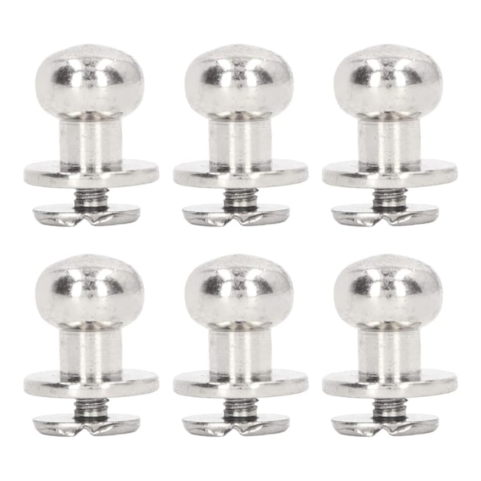 200 Sets Knop Stud 9x8mm Sterk Koper Glanzend Rond Hoofd Brede Toepassing Chicago Schroeven voor