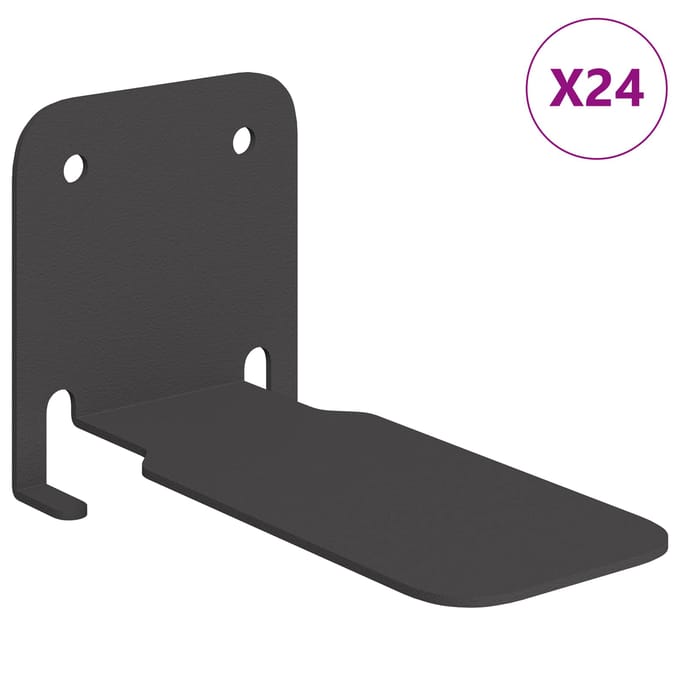 vidaXL - Onzichtbare - Zwevende - Plank - 24 - st - Zwart - 6 - x - 11 - x - 6,5 - cm