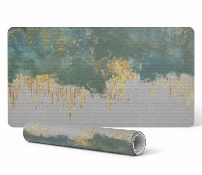 Bureauonderlegger voor toetsenbord en accessoires Abstracte vlekken 90x45 cm