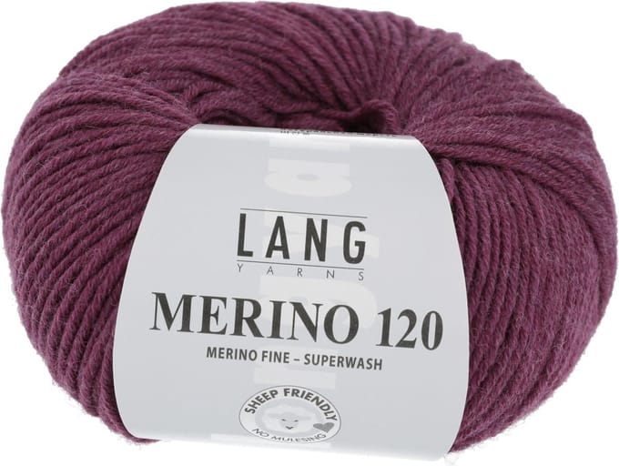 Lang Yarns Merino 120 - 566 cyclaam - Merinowol Garen
