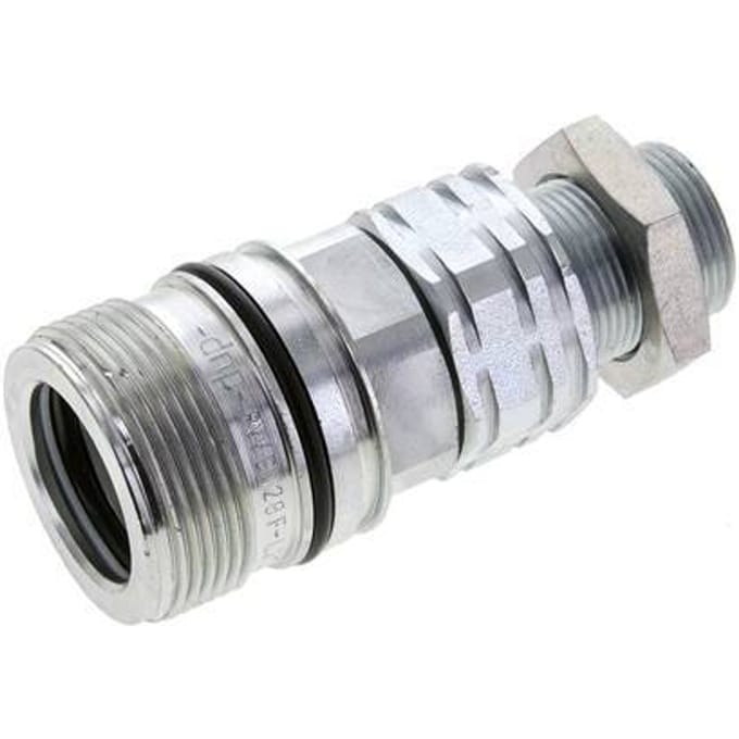 Stalen DN 20 Hydraulische Koppeling Snelkoppeling 18 mm L Knelring Schotkoppeling ISO 14541/8434-1 D M42 x 2