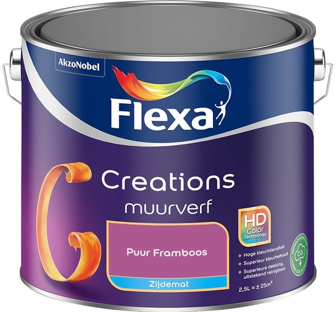 Flexa - Creations Muurverf Zijdemat - Puur Framboos - Mengverf - 2,5 L