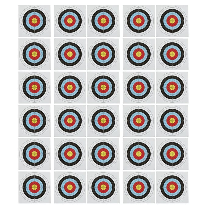 30 STKS Boogschieten Doelpapier Recurve Compound Katrolboog Volle Ring Schietdoel Papieren