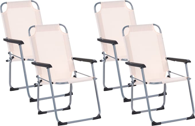 GALATSI - Tuinstoel set van 4 - Beige - Staal