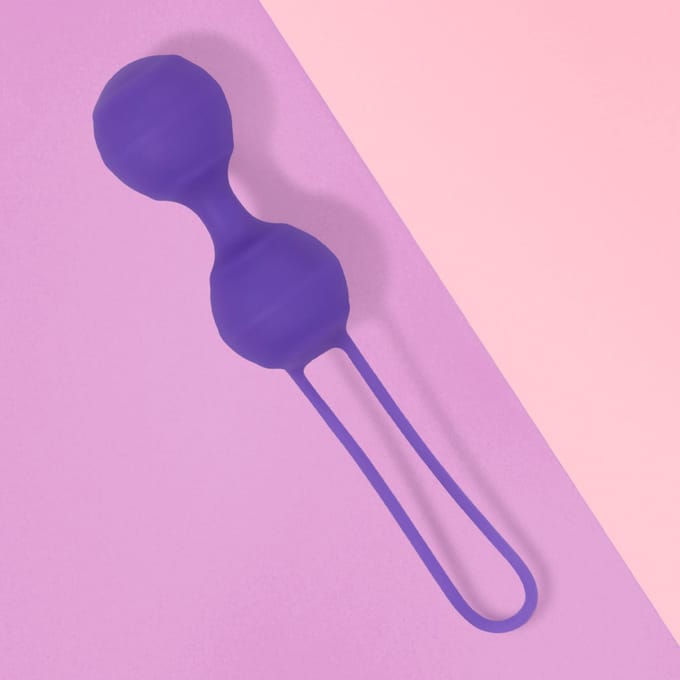 Fijn geribbelde liefdesballetjes met gewicht, siliconen, 3 cm