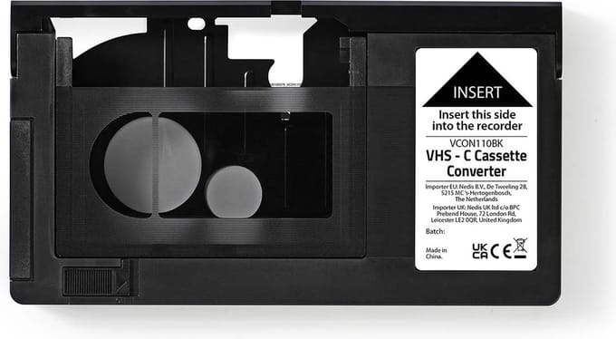 Nedis VHS-C naar VHS Converter - Plug and play - Werkt op batterij - Zwart