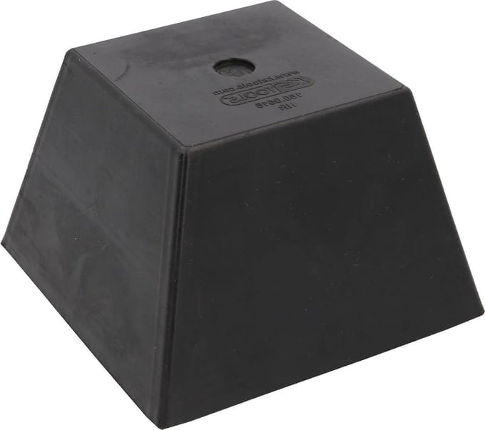 Rubberen Pad - Onderlegger Hefbrug - Bescherming Dorpels - Optimale Slipveiligheid - 150 x 150 x 100 mm - Zwart