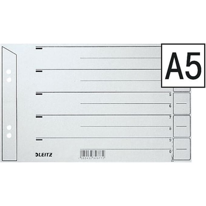 Leitz Scheidingsblad 16560085 Din A5 Liggend 200 G Karton Grijs