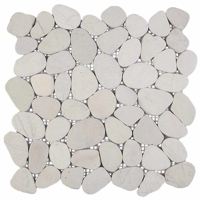 vidaXL - Kiezeltegels - Wit - 30 - x - 30 - cm - Rivier - Kiezel
